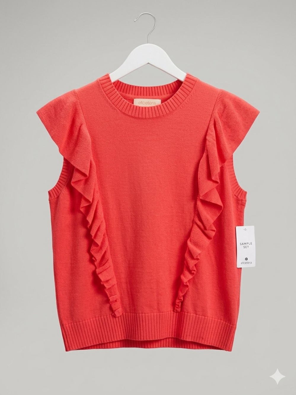 etcetera Women’s  Coral Ruffle Knit sweater / NWT / L / 21”-Ptp